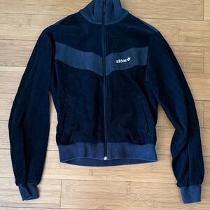 Adidas Women's Black Corduroy Bomber  track Jacket Vintage XS